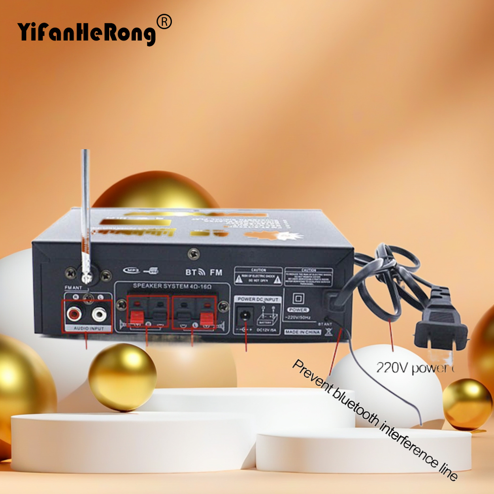Home Cinema Bluetooth - 220V Bluetooth-compatibe Amplifier 300W+300W 2CH Audio