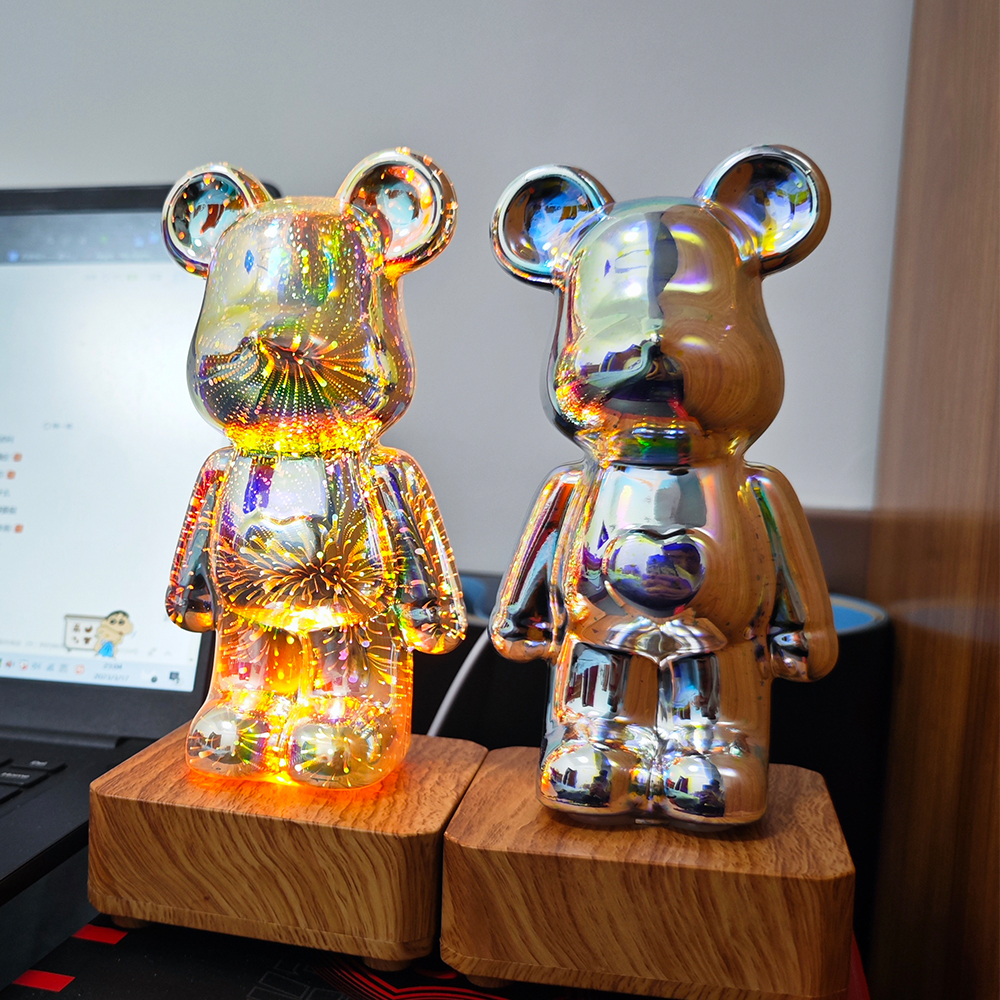 Home Cinema Led Projector - LED 3D Firework Bear LED Night
