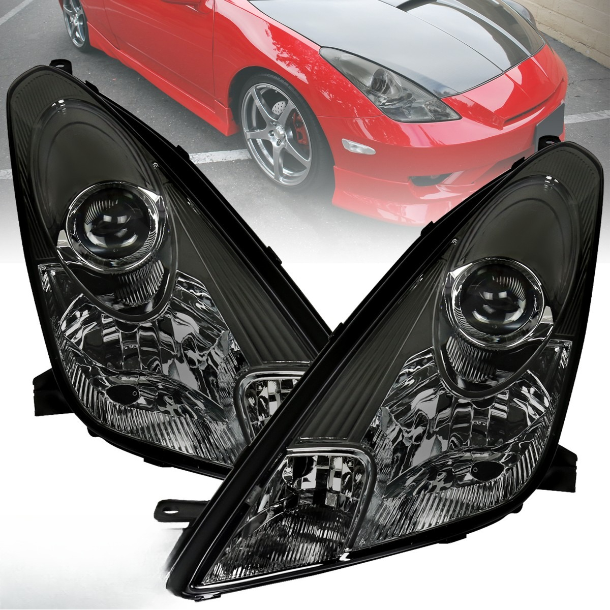 Projector Lamp Replacement - Smoke Projector Headlights Fits 2000-2005 Toyota