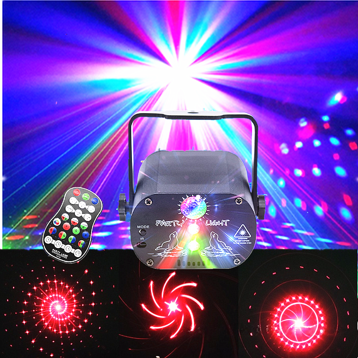 Party light DJ disco ball RGB  - Home Cinema Led Projector ulasan dan harga