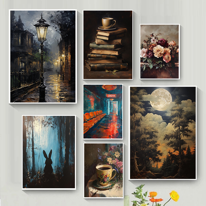 1pc frameless Moody Vintage Ni - Home Cinema Wall ulasan dan harga