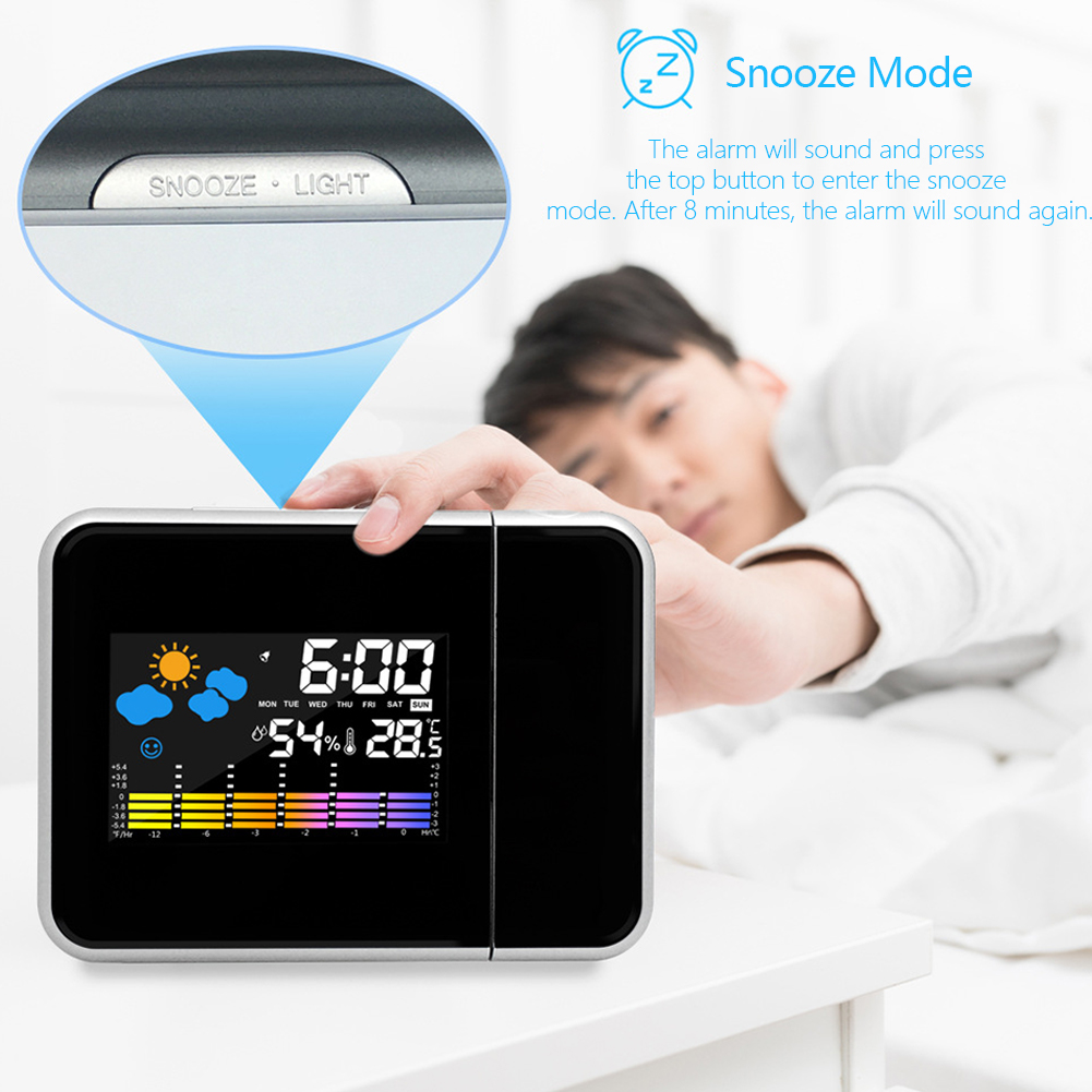 Smart Alarm Clock with Night B - Home Cinema Led Projector ulasan dan harga