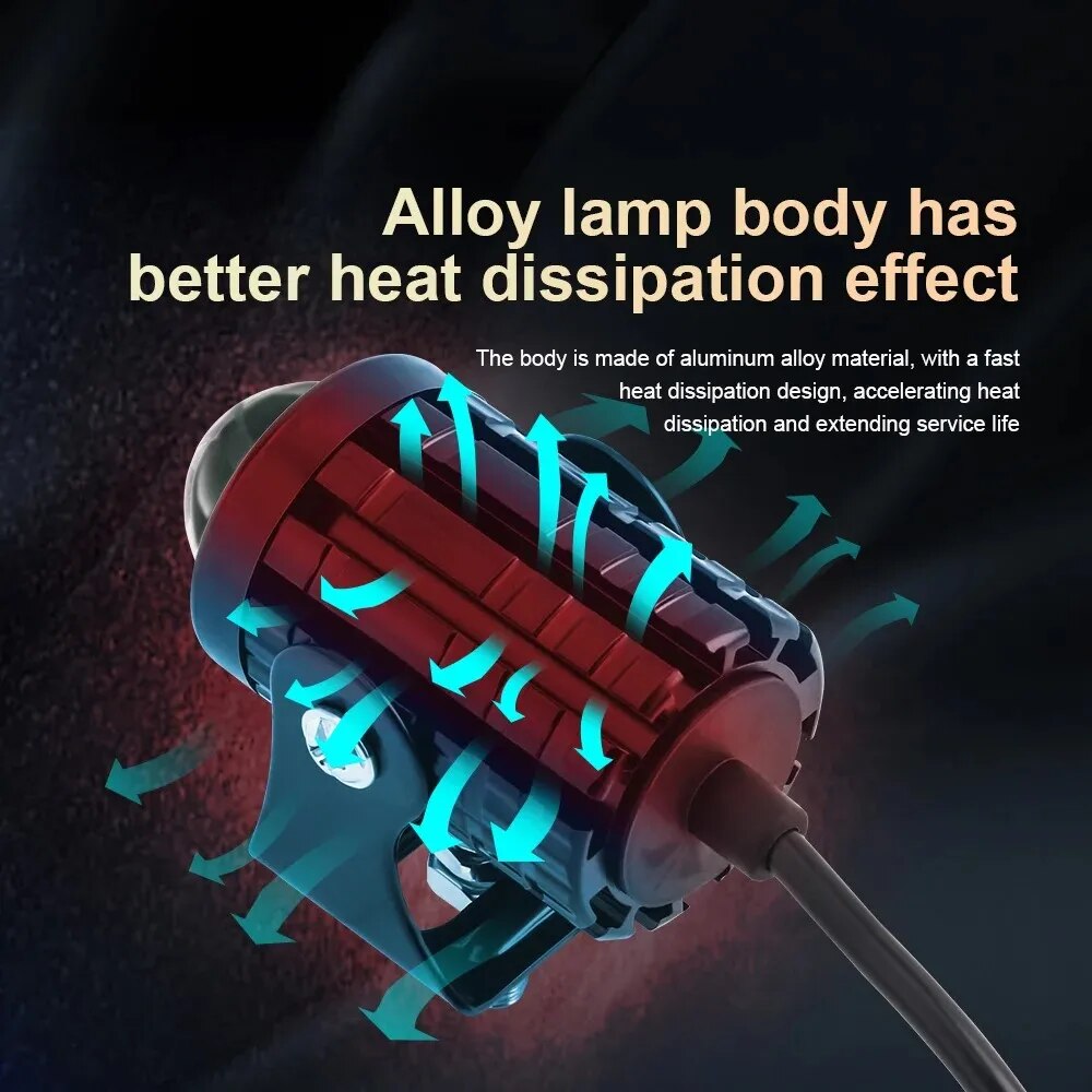 Universal Motorcycle LED Headl - Projector Lamp Replacement ulasan dan harga
