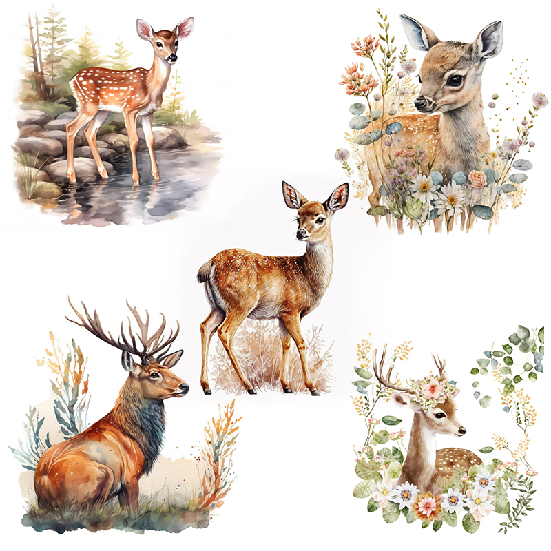C400#Cute Deer Wall Sticker Ki - Home Cinema Wall ulasan dan harga