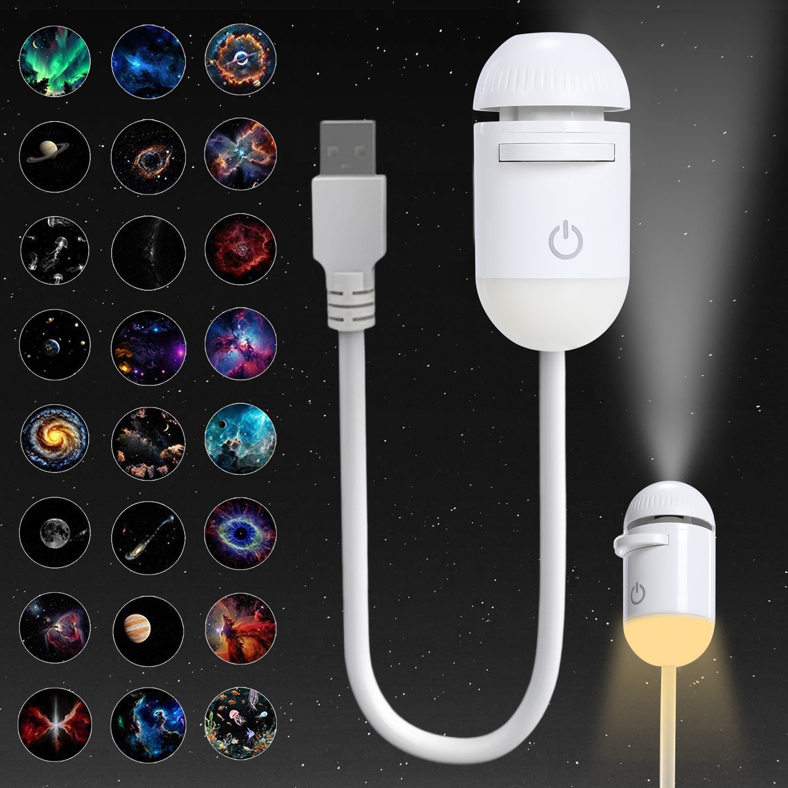 2-in-1 Mini Galaxy 360° Rotate - Home Cinema Led Projector ulasan dan harga