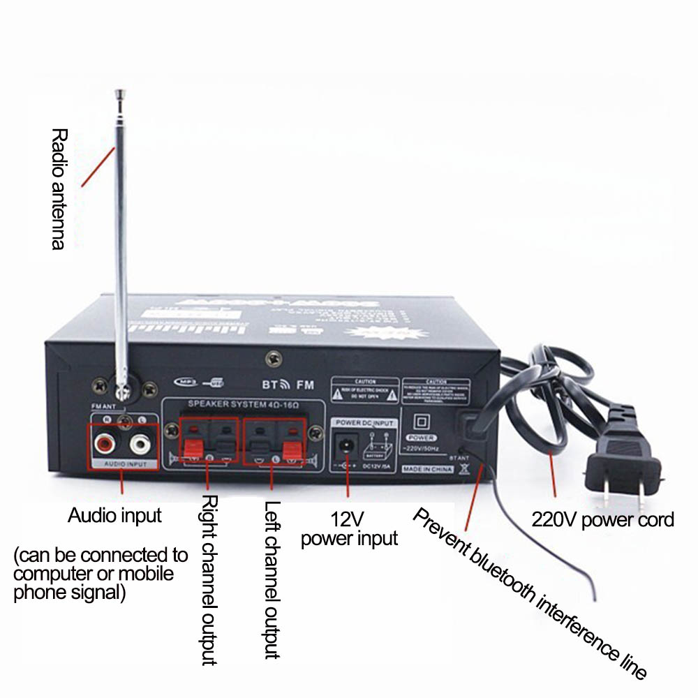 220V Bluetooth-compatibe Ampli - Home Cinema Bluetooth ulasan dan harga