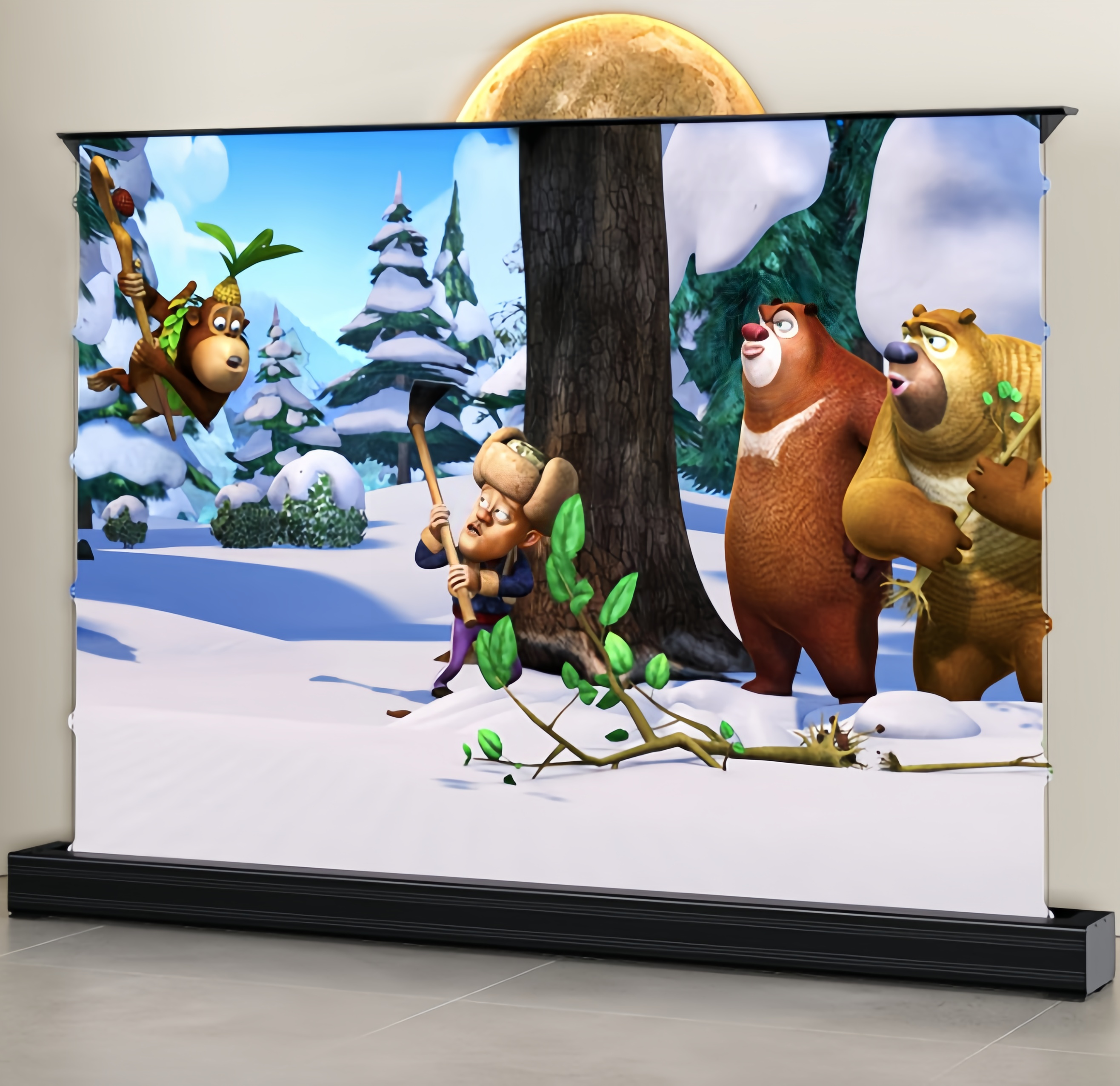 Electric Floor Rising Projecti - Home Cinema Tv Screen ulasan dan harga