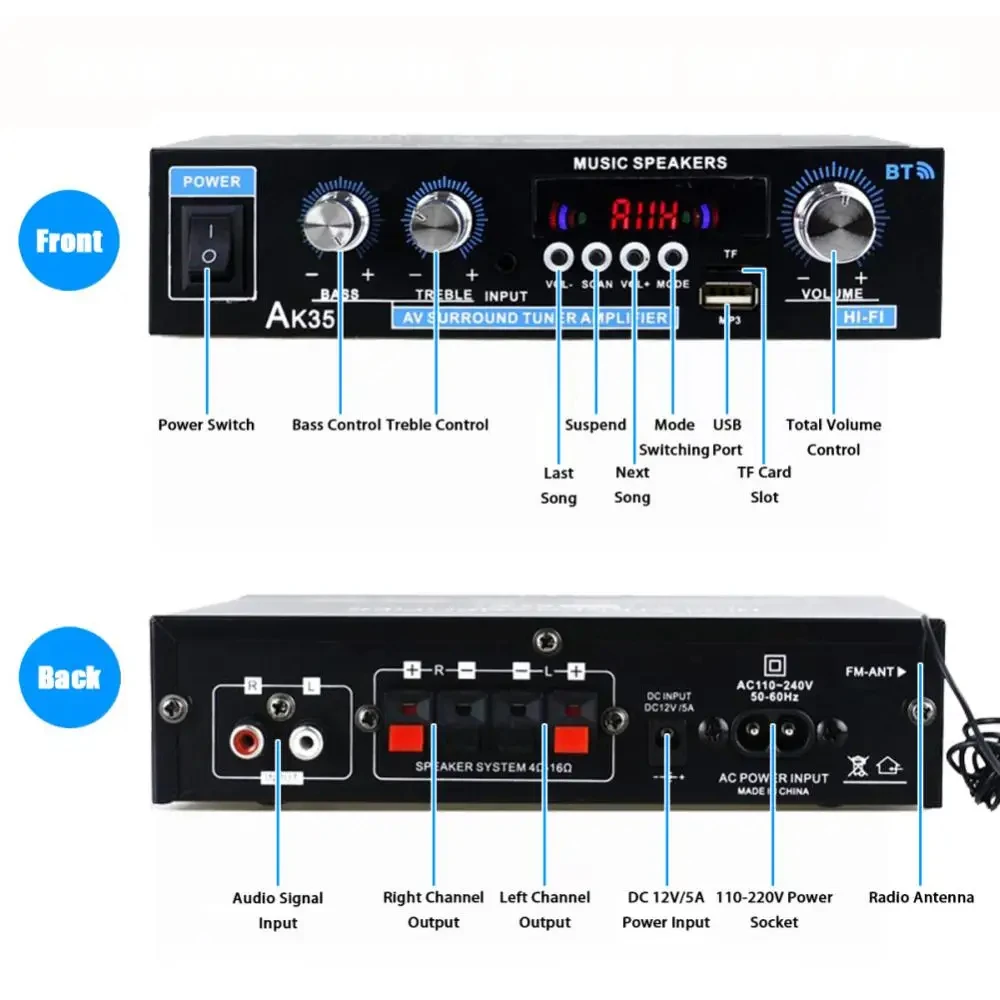HiFi Digital AK35 Bluetooth Am - Home Cinema Bluetooth ulasan dan harga