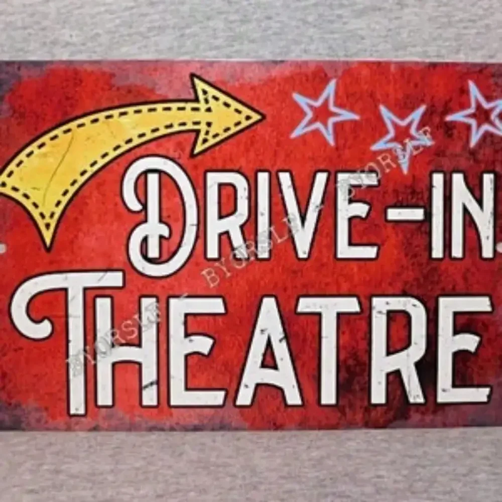 Metal Drive-in Theatre Sign 8x - Home Cinema Gifts ulasan dan harga