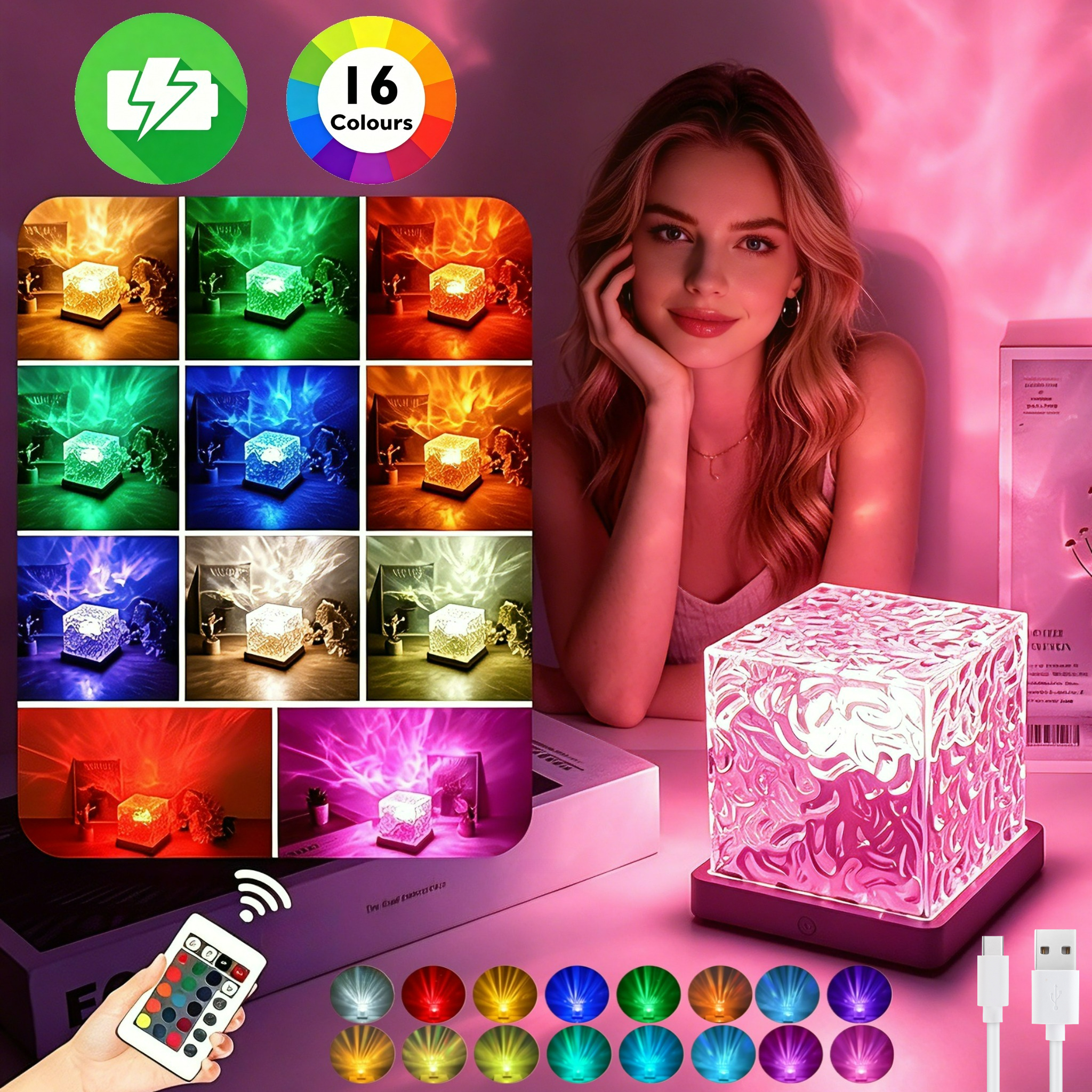 RGB 16 Colors Night Light Remo - Home Cinema Led Projector ulasan dan harga