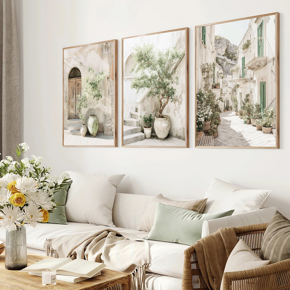 3pcs Set Unframed Italy Medite - Home Cinema Wall ulasan dan harga