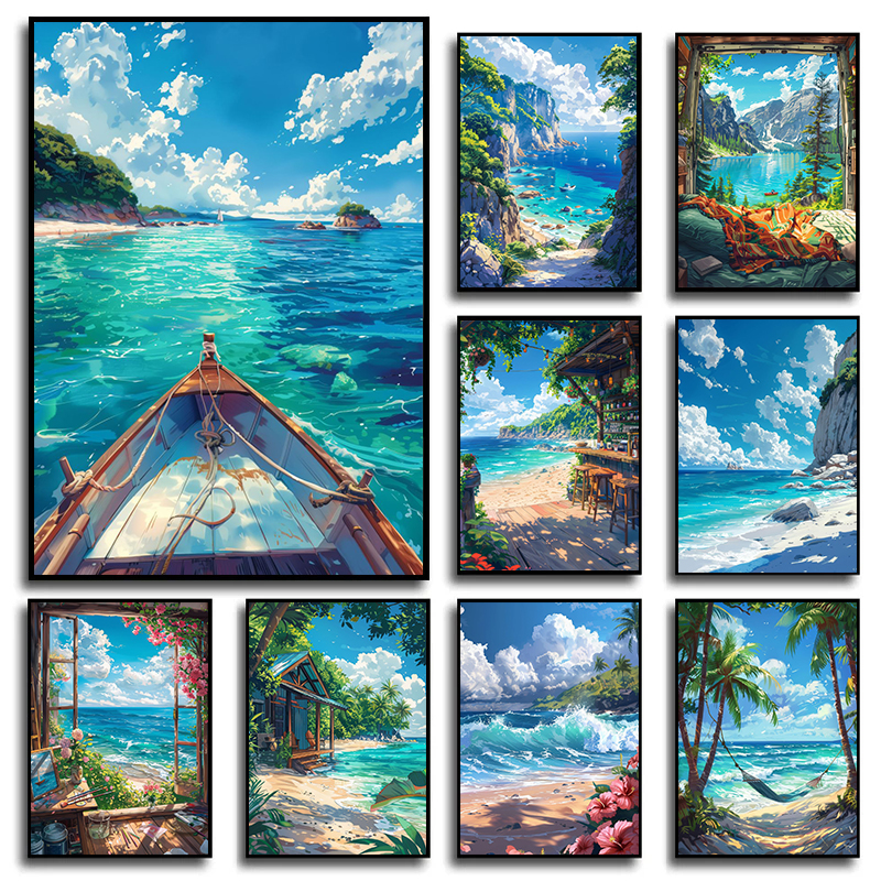 1pc frameless Canvas Painting  - Home Cinema Wall ulasan dan harga