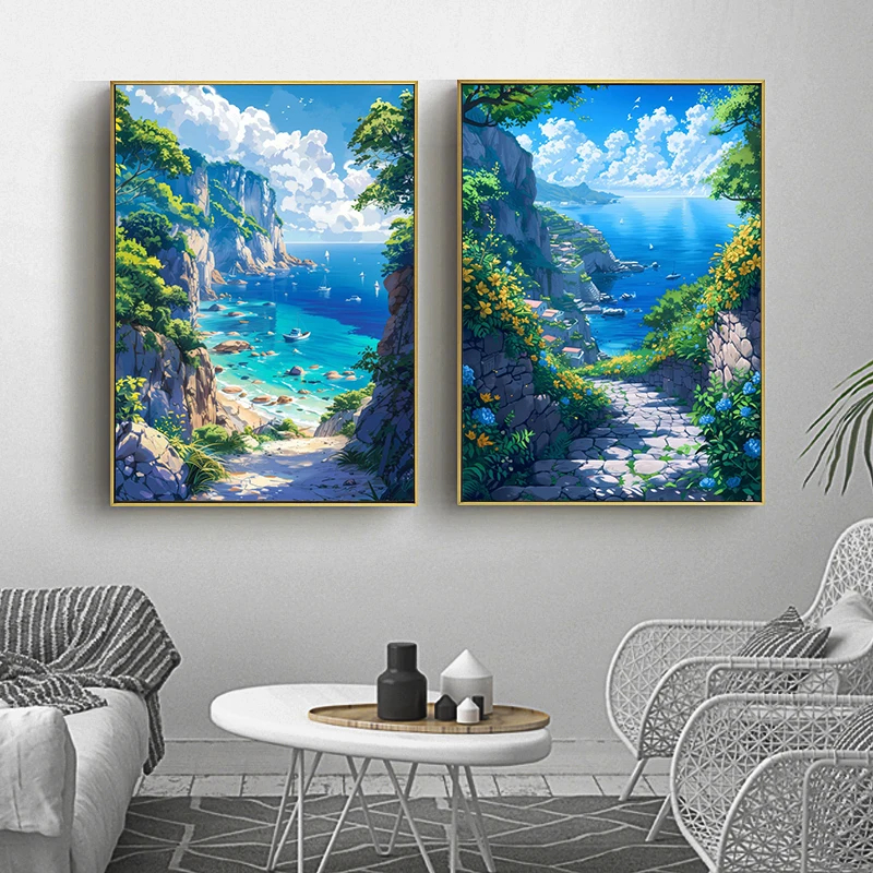 1pc frameless Canvas Painting  - Home Cinema Wall ulasan dan harga