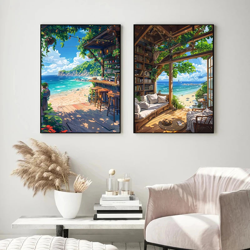 1pc frameless Canvas Painting  - Home Cinema Wall ulasan dan harga